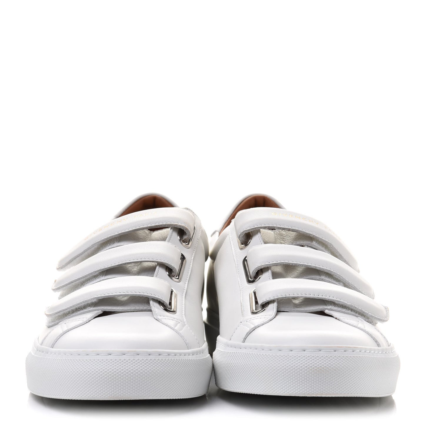Calfskin Velcro Strap Mens Urban Street Sneakers 44 White