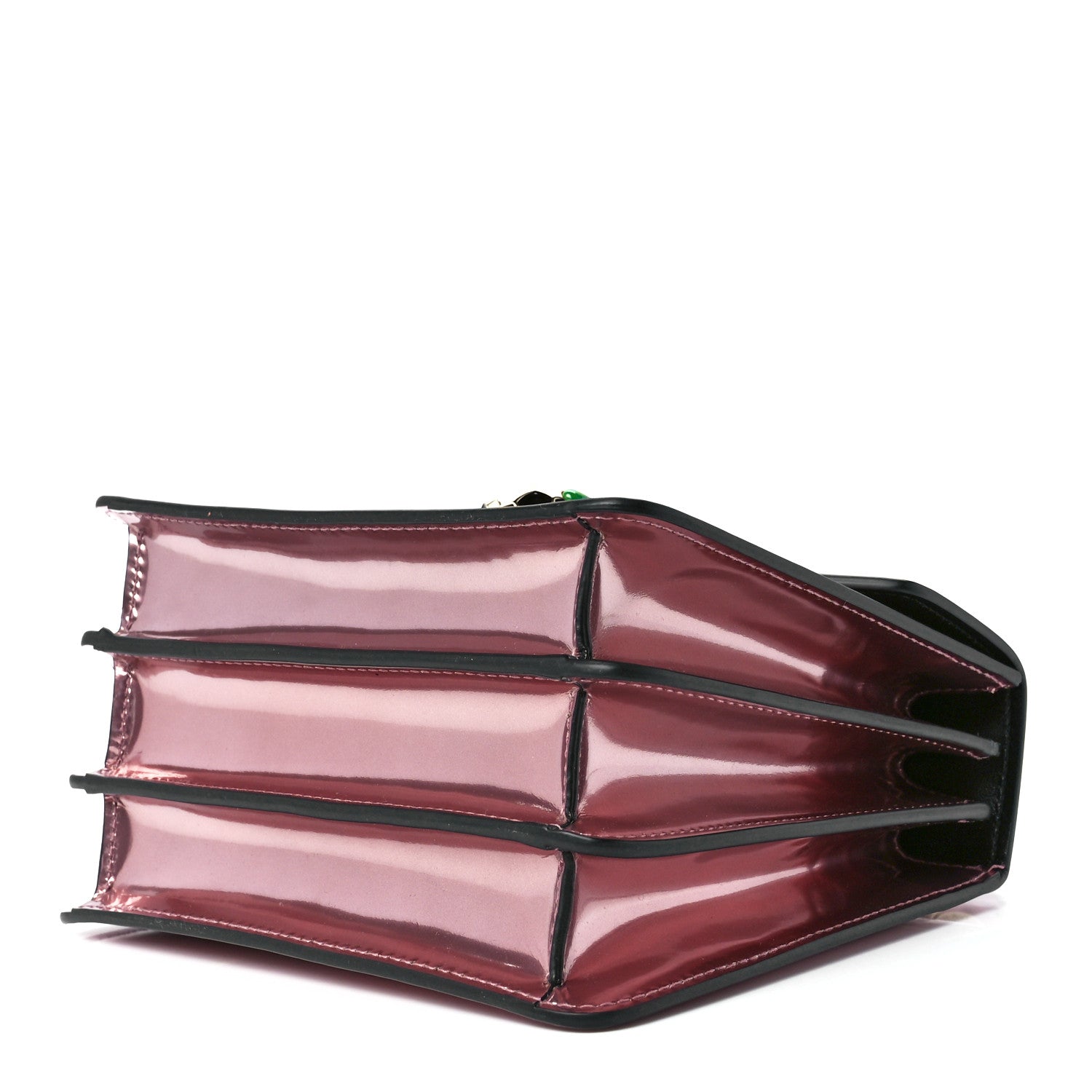 Bulgari Metallic Calfskin Serpenti Forever Top Handle Rose Quartz 12 of 14