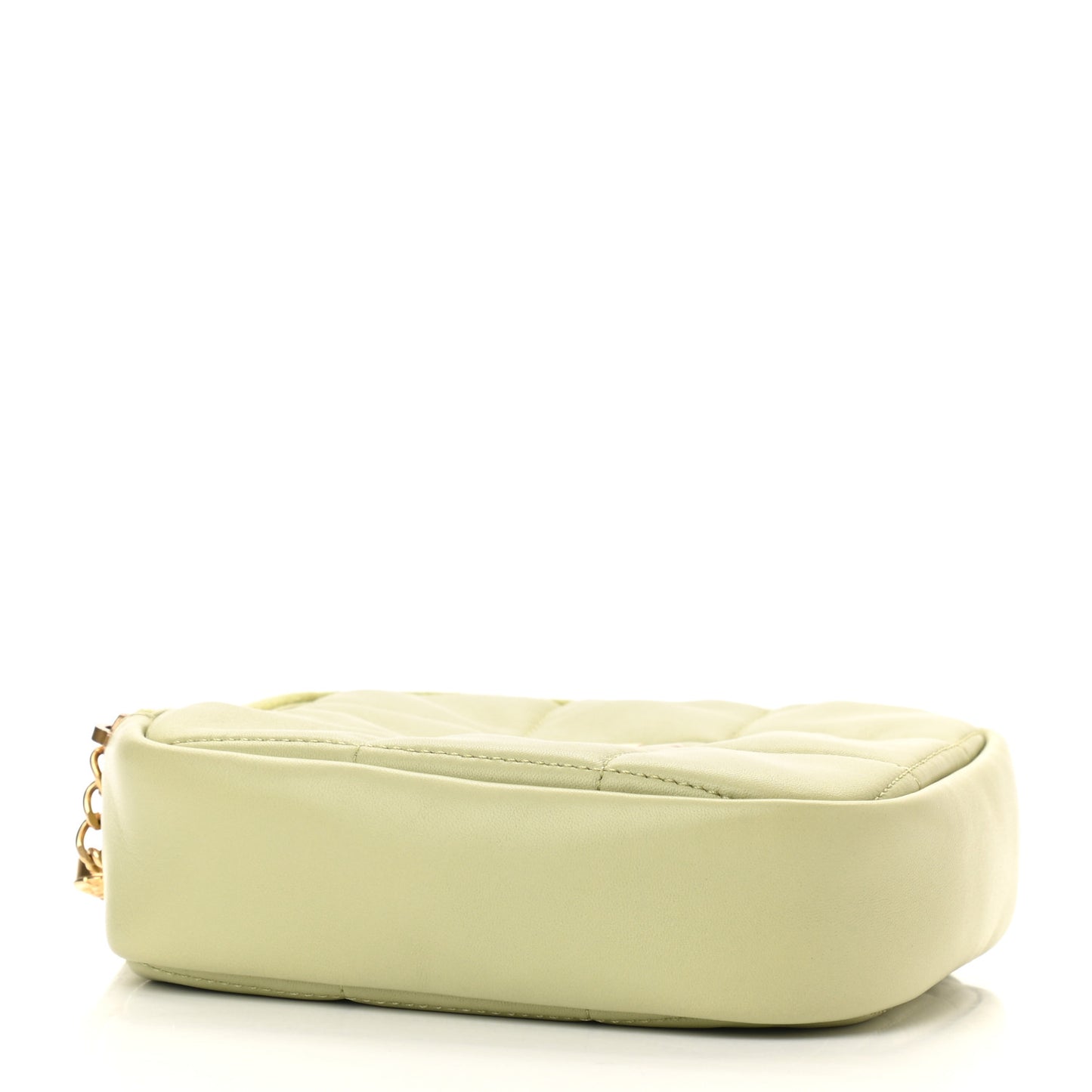 Lambskin Quilted Diamond Clutch With Chain Light Green