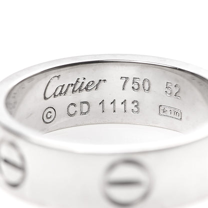 Cartier 18K White Gold 5.5mm LOVE Ring 52 6 4 of 4