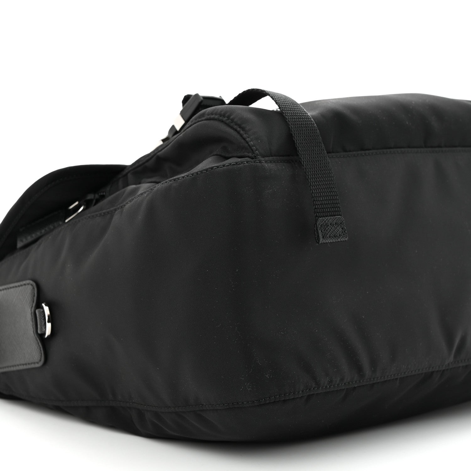Prada Nylon Vela Double Snap Buckle Messenger Bag Black 9 of 12