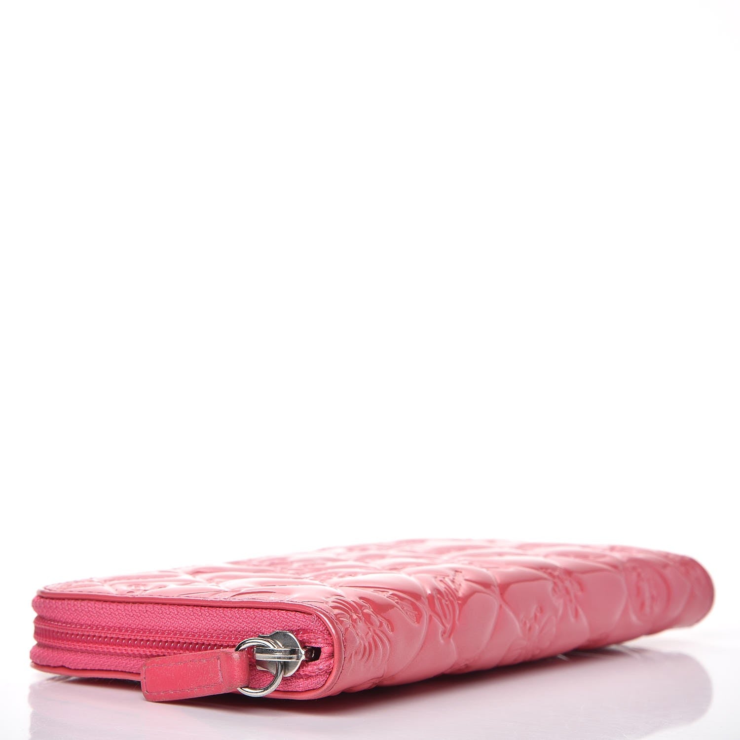 Chanel Patent Calfskin Lucky Symbols Zip Around Wallet Fuchsia 4 of 20
