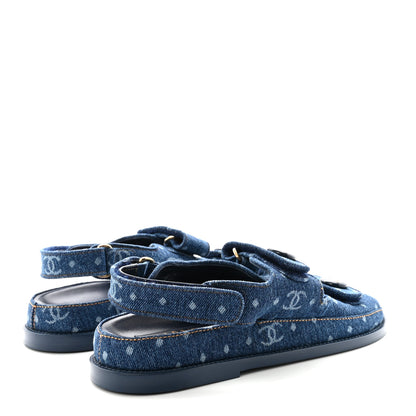 Chanel Printed Denim CC Dad Sandals 40 Dark Blue 5 of 10