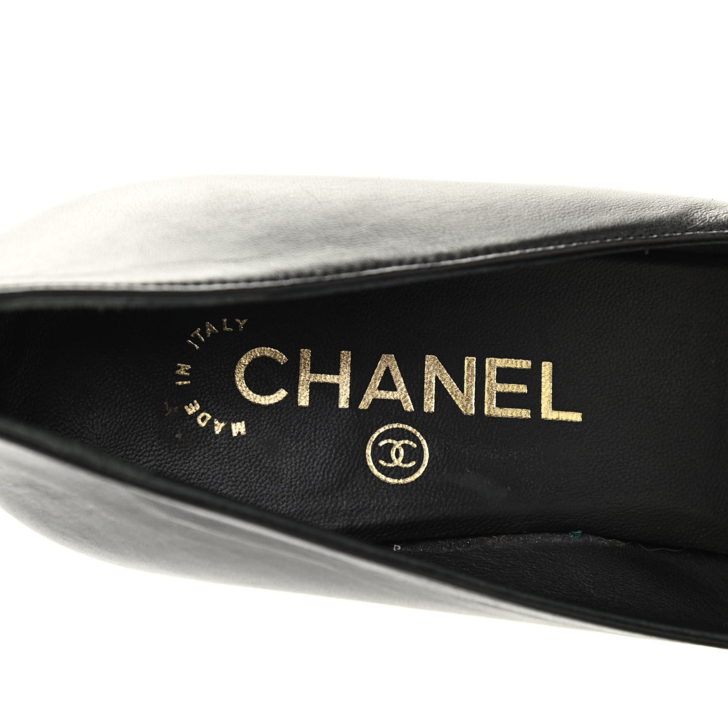 Patent Lambskin Cap Toe Pearl Pumps 39.5 Black