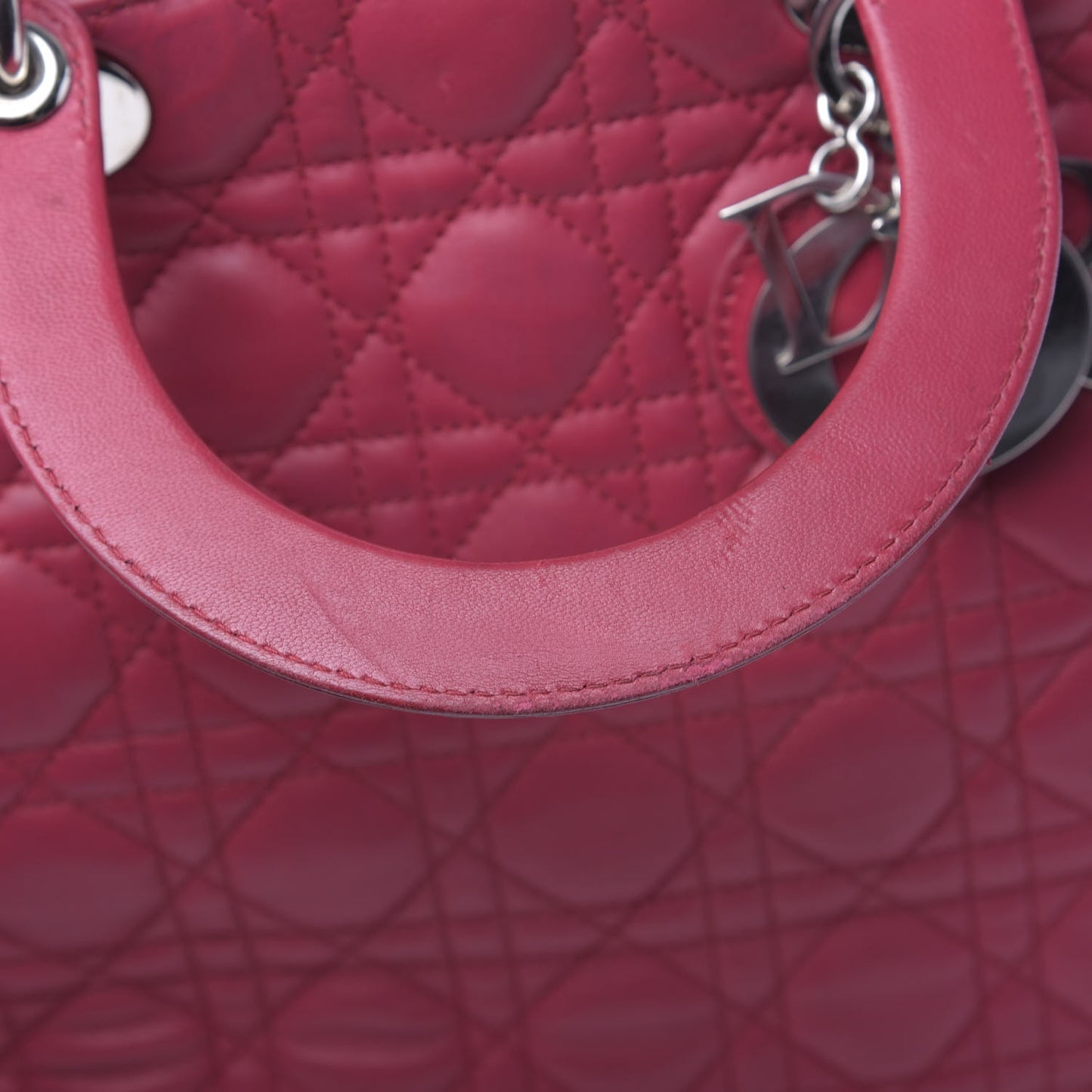 Lambskin Cannage Large Lady Dior Pink