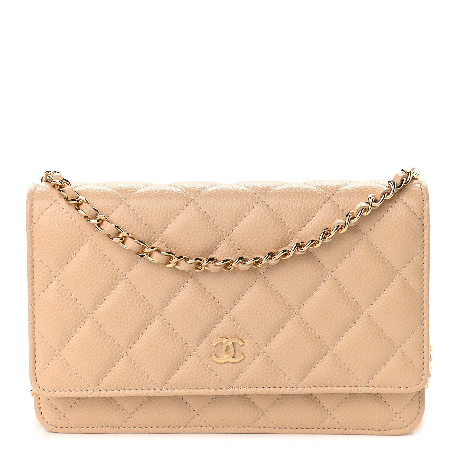 Chanel Caviar Quilted Wallet On Chain WOC Beige 1 of 10