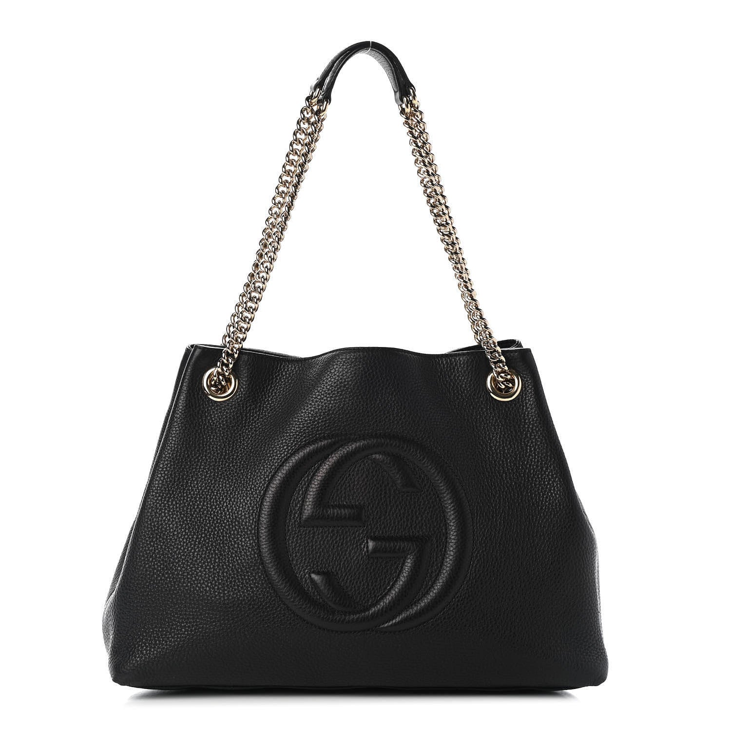 Gucci Pebbled Calfskin Medium Soho Chain Shoulder Bag Black 1 of 8