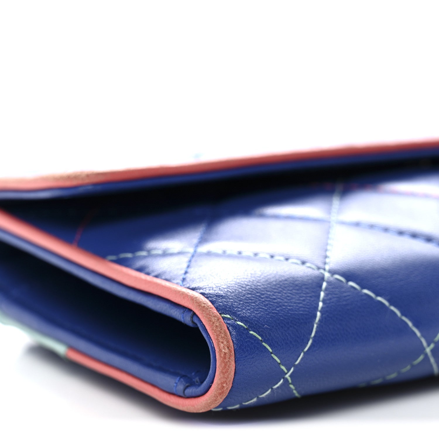 Chanel Lambskin Quilted Cuba Long Flap Wallet Blue Multicolor 10 of 12