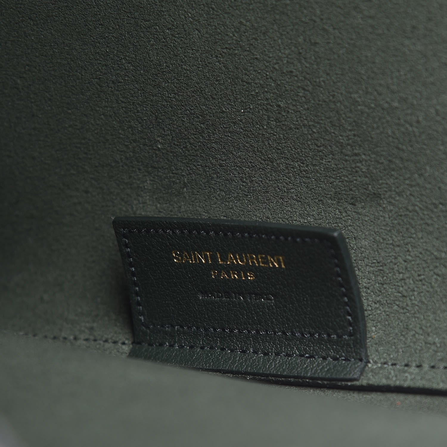 Saint Laurent Calfskin Large Shopping Tote Dark Green 7 of 11
