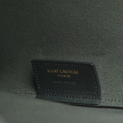 Saint Laurent Calfskin Large Shopping Tote Dark Green 7 of 11