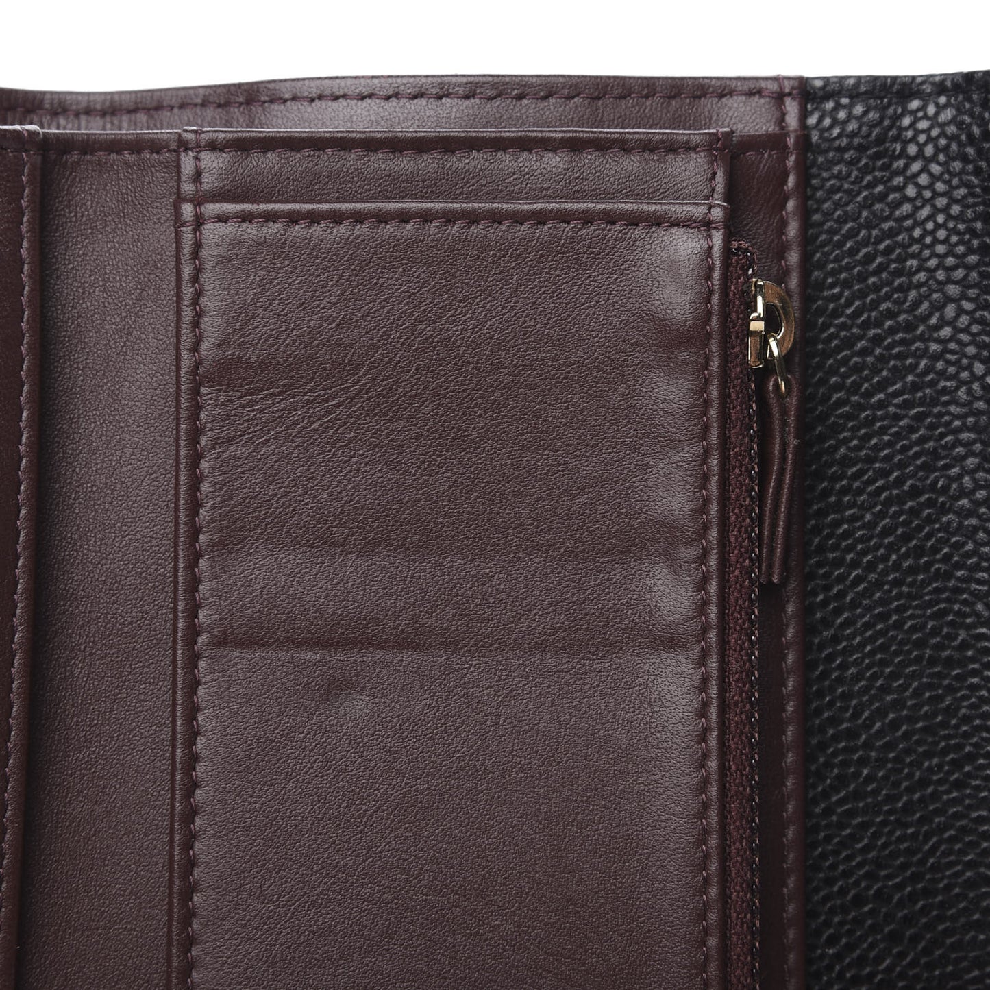 Caviar Quilted Medium Flap Wallet Black