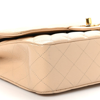 Chanel Caviar Quilted Medium Double Flap Beige 9 of 10