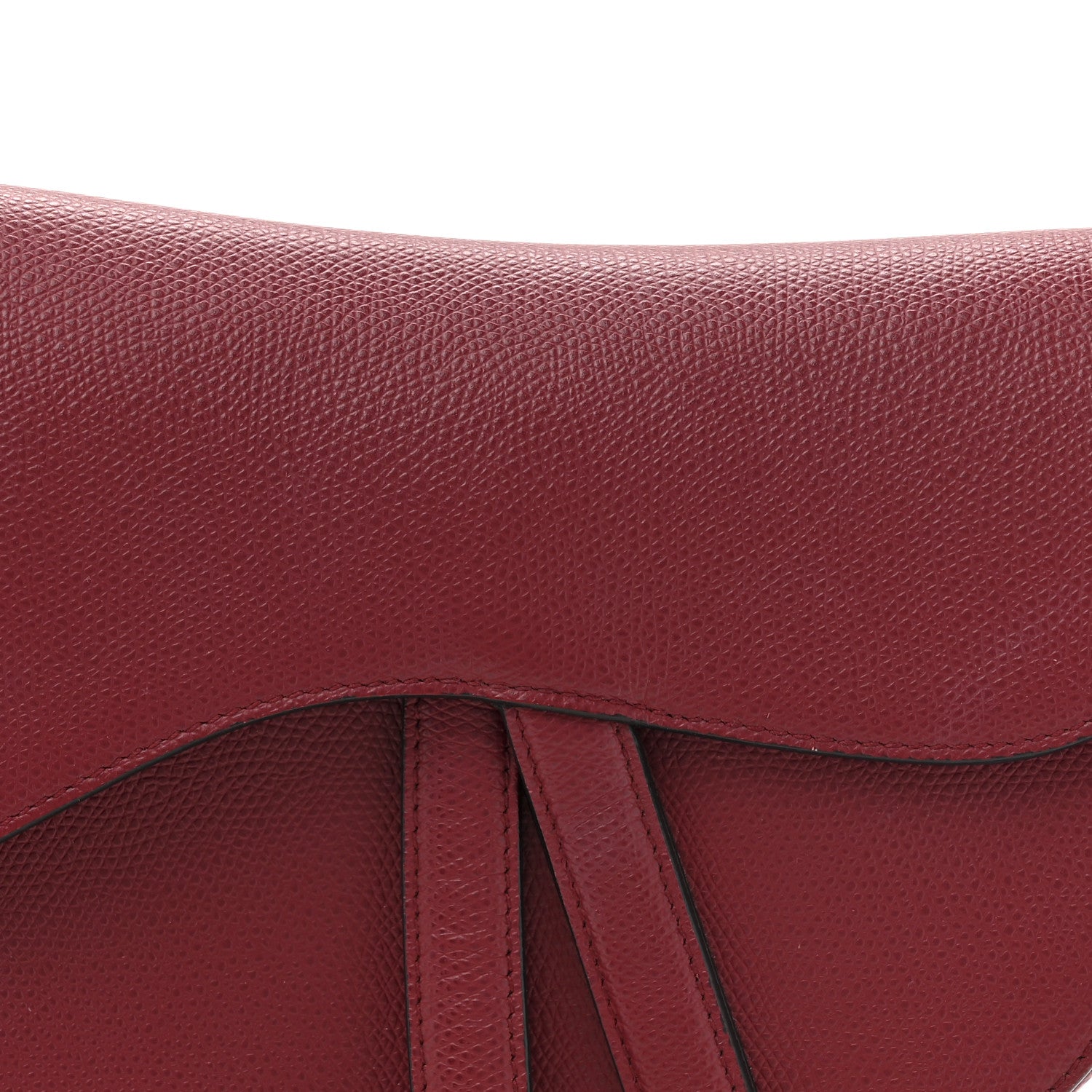 Christian Dior Grained Calfskin Saddle Bag Red 8 of 13