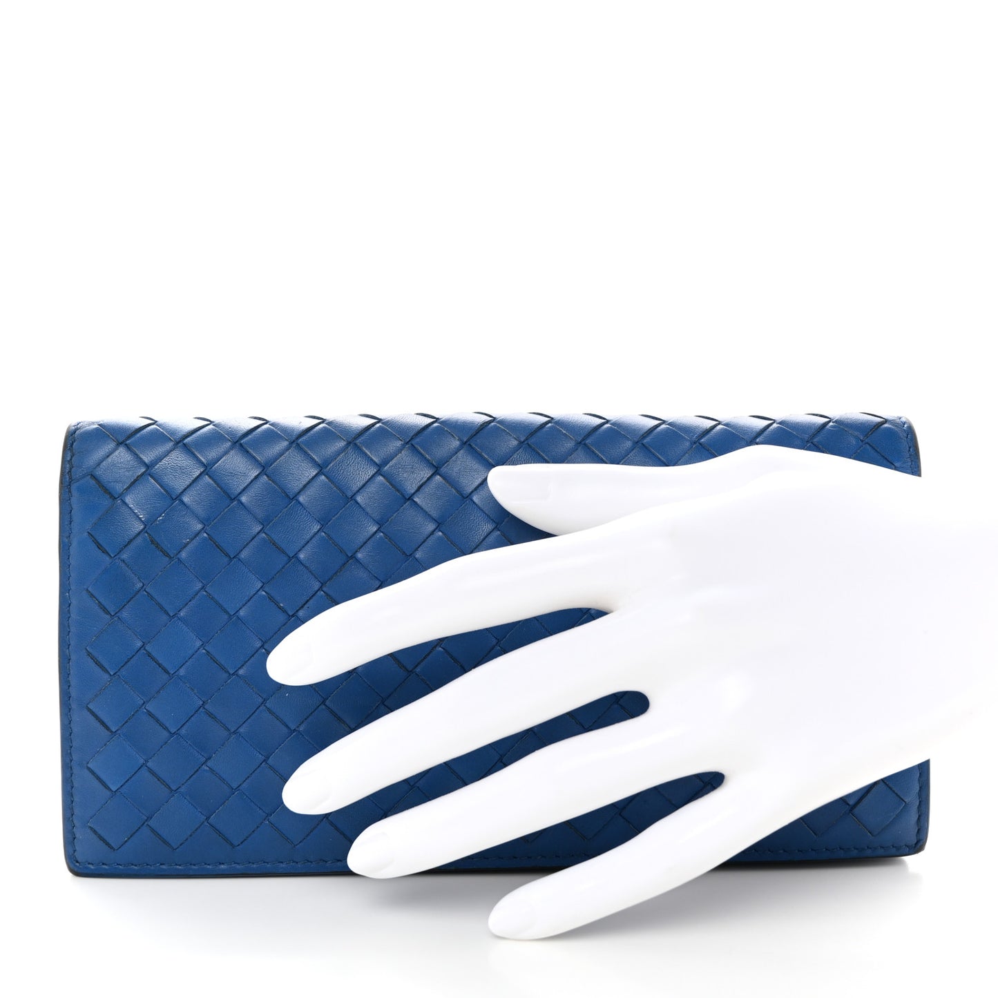 Nappa Intrecciato Continental Flap Wallet Bluette