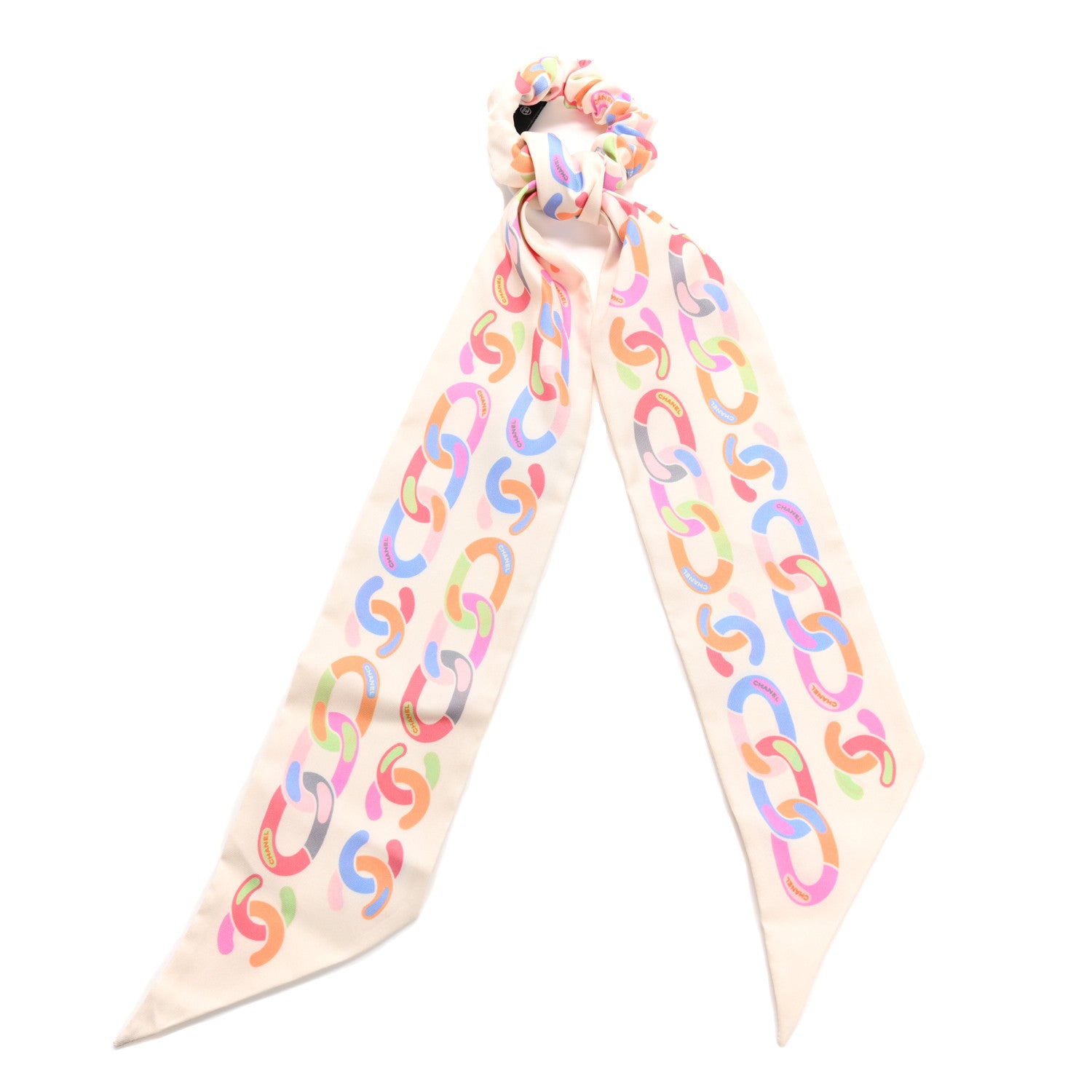Chanel Silk CC Twilly Hair Tie White Multicolor 1 of 4