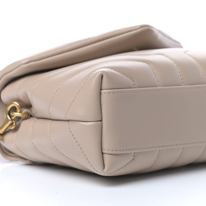 Saint Laurent Calfskin Y Quilted Monogram Toy Loulou Crossbody Bag Dark Beige 7 of 8