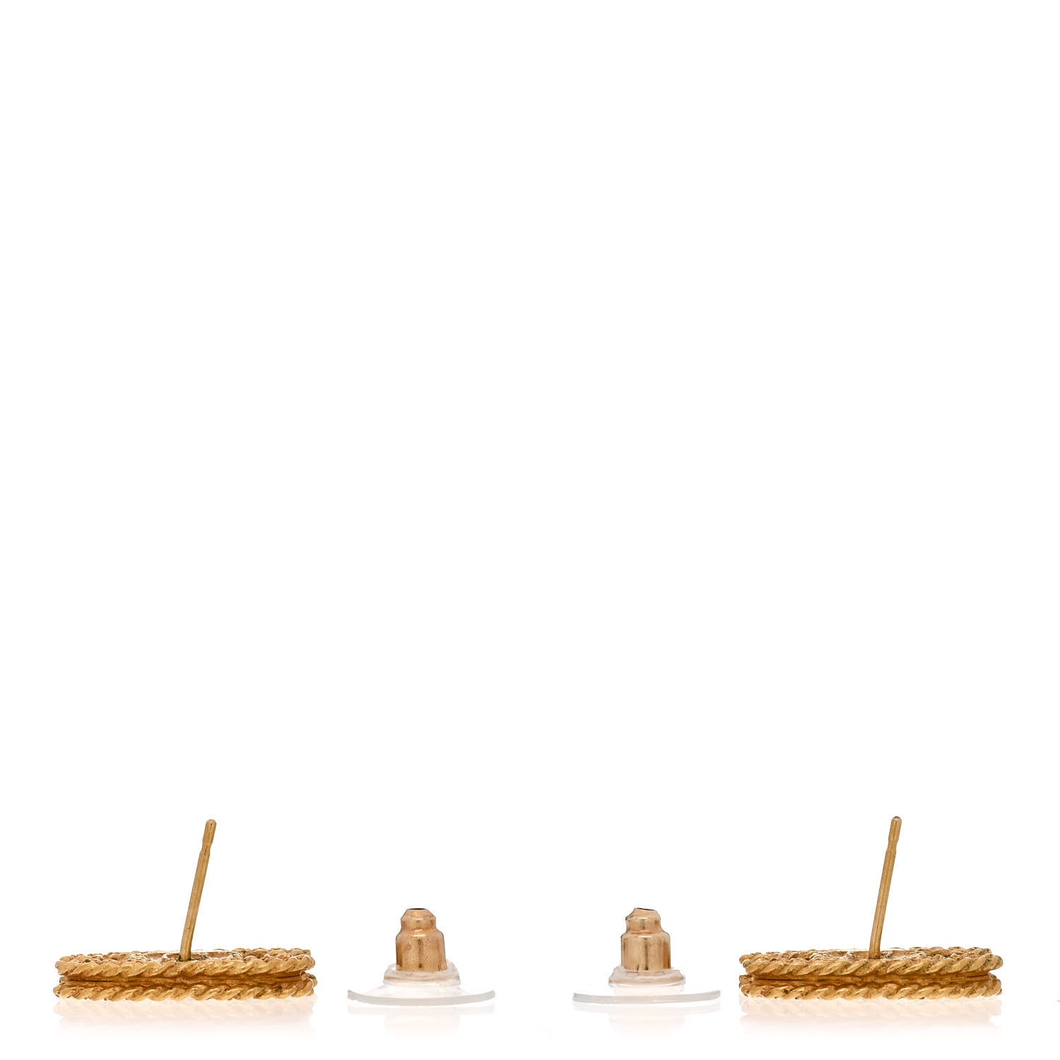 Chanel CC Chain Earrings Matte Gold 3 of 4