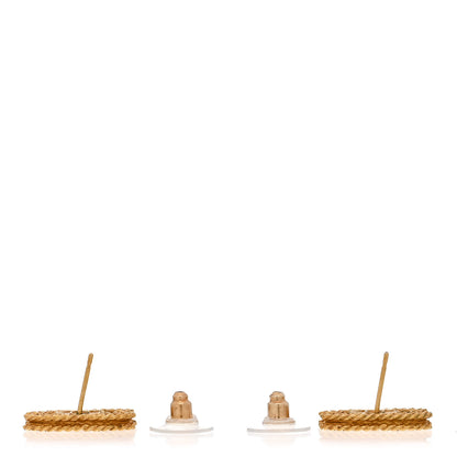 Chanel CC Chain Earrings Matte Gold 3 of 4