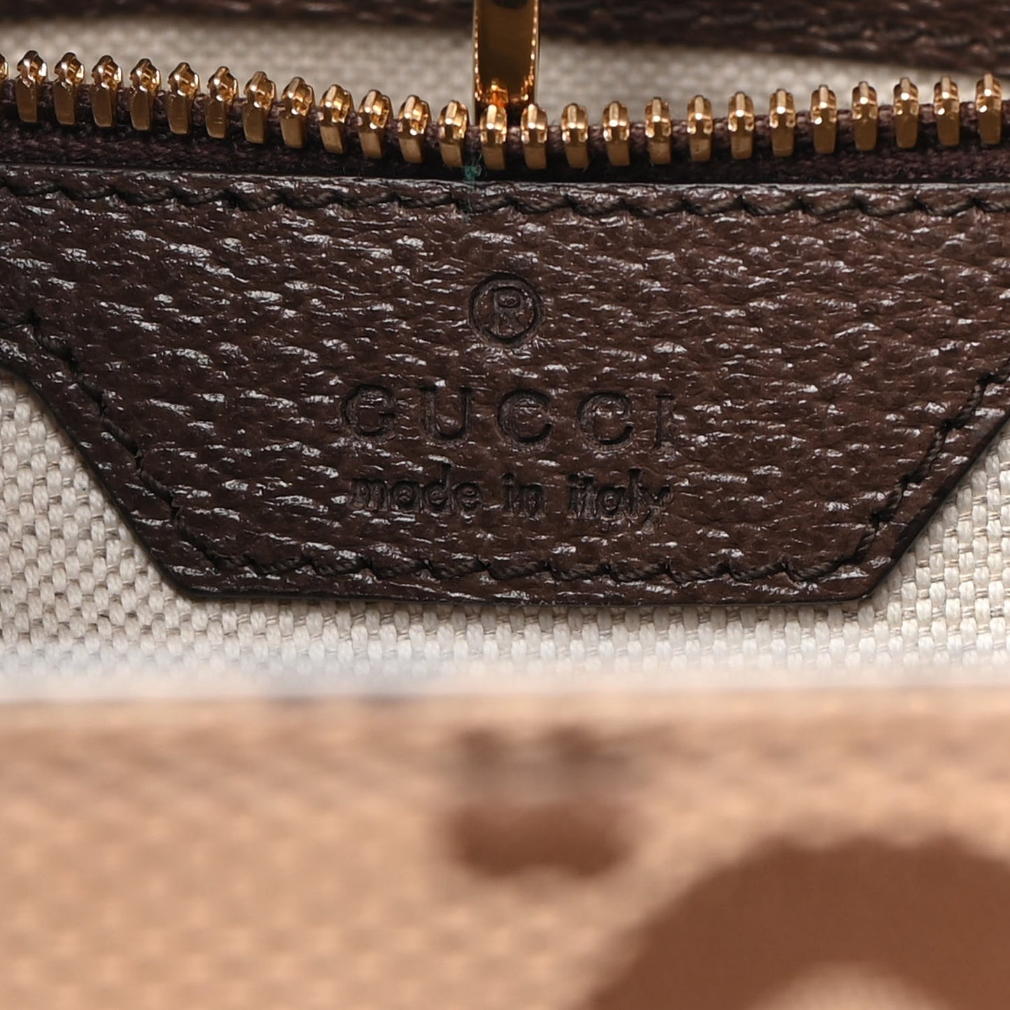 Monogram Jumbo GG Textured Dollar Calfskin Web Tote Bag Camel Ebony New Acero