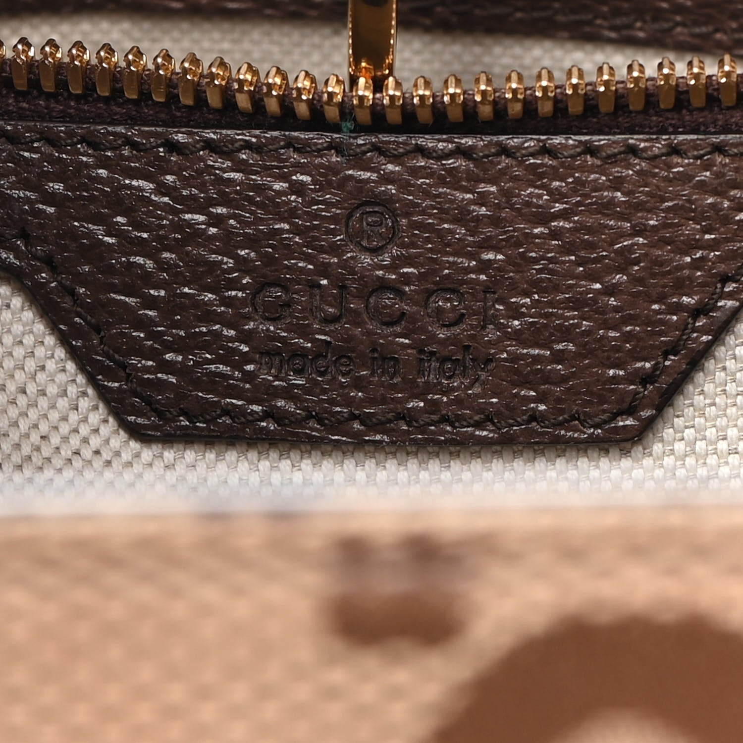 Gucci Monogram Jumbo GG Textured Dollar Calfskin Web Tote Bag Camel Ebony New Acero 6 of 10
