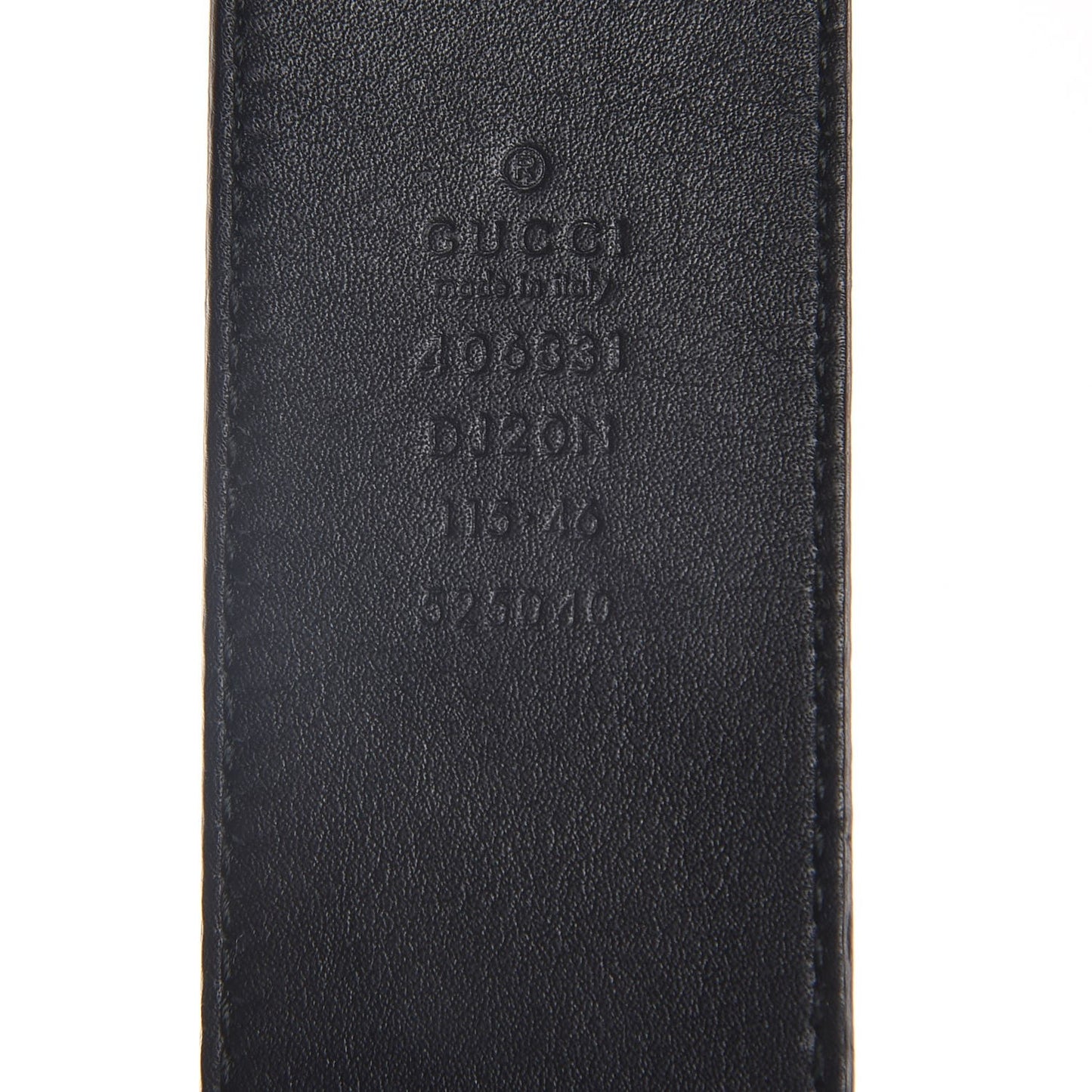 Textured Dollar Calfskin Nickel Double G 40mm Belt 115 46 Black