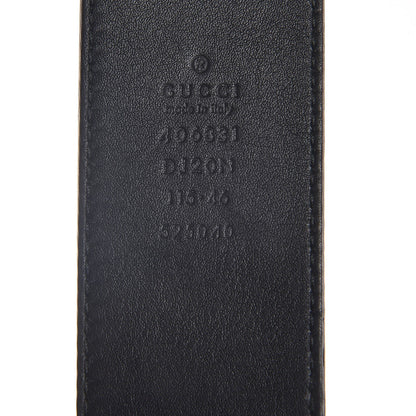 Gucci Textured Dollar Calfskin Nickel Double G 40mm Belt 115 46 Black 6 of 6