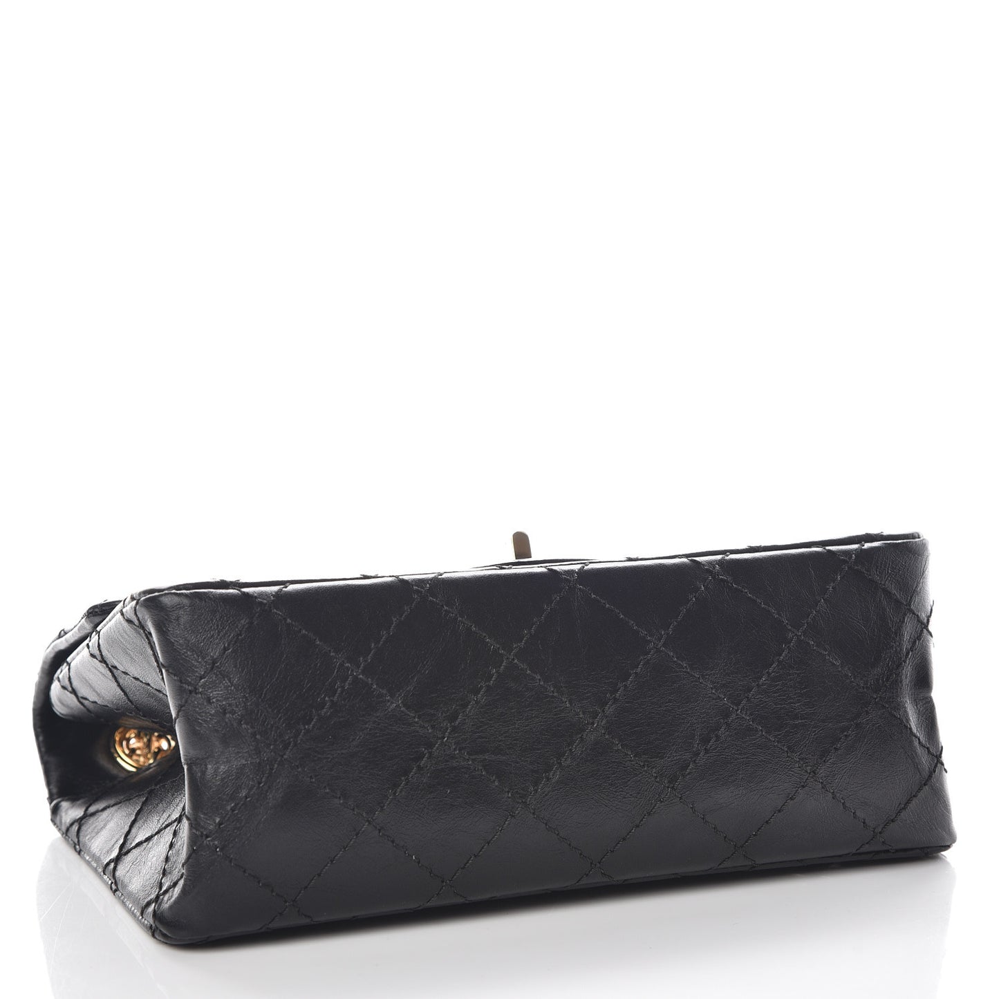 Aged Calfskin Quilted 2.55 Reissue Mini Flap Black