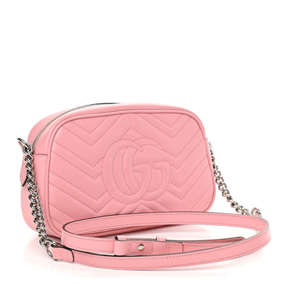 Gucci Calfskin Matelasse Small GG Marmont Chain Shoulder Bag Wild Rose 3 of 9