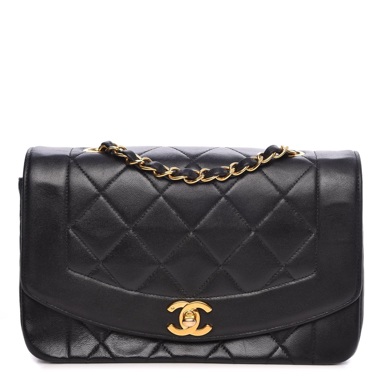 Lambskin Quilted Small Single Flap Black