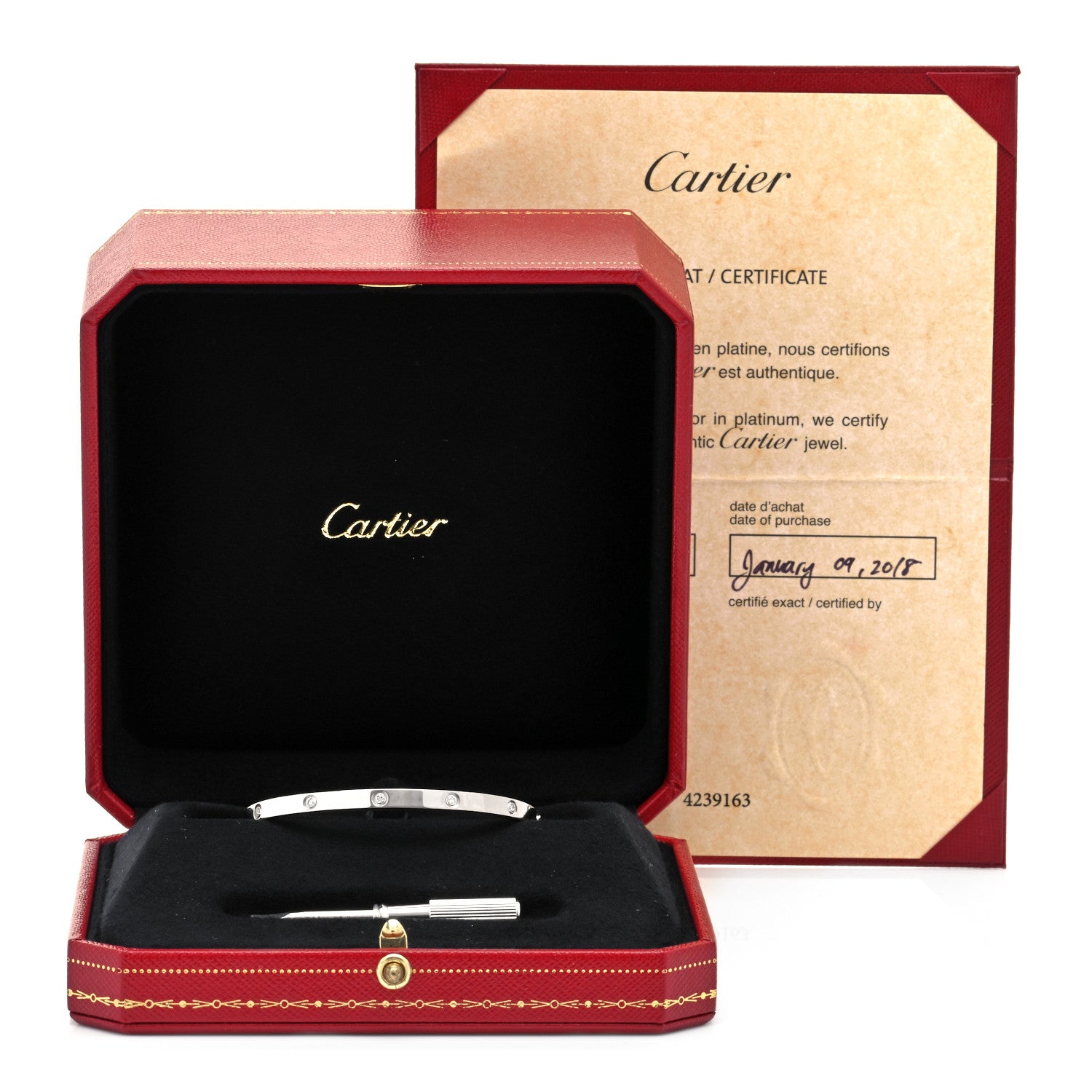 Cartier 18K White Gold 10 Diamond Small LOVE Bracelet 16 6 of 6