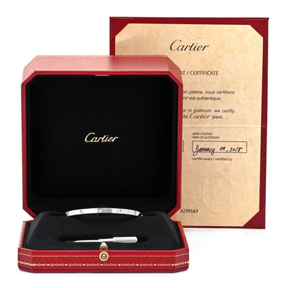 Cartier 18K White Gold 10 Diamond Small LOVE Bracelet 16 6 of 6