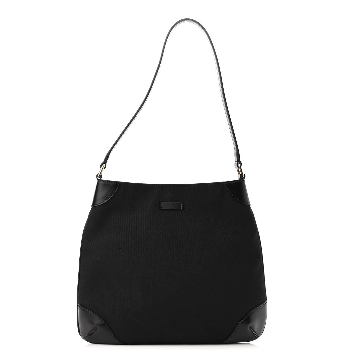 Canvas Signature Hobo Shoulder Bag Black