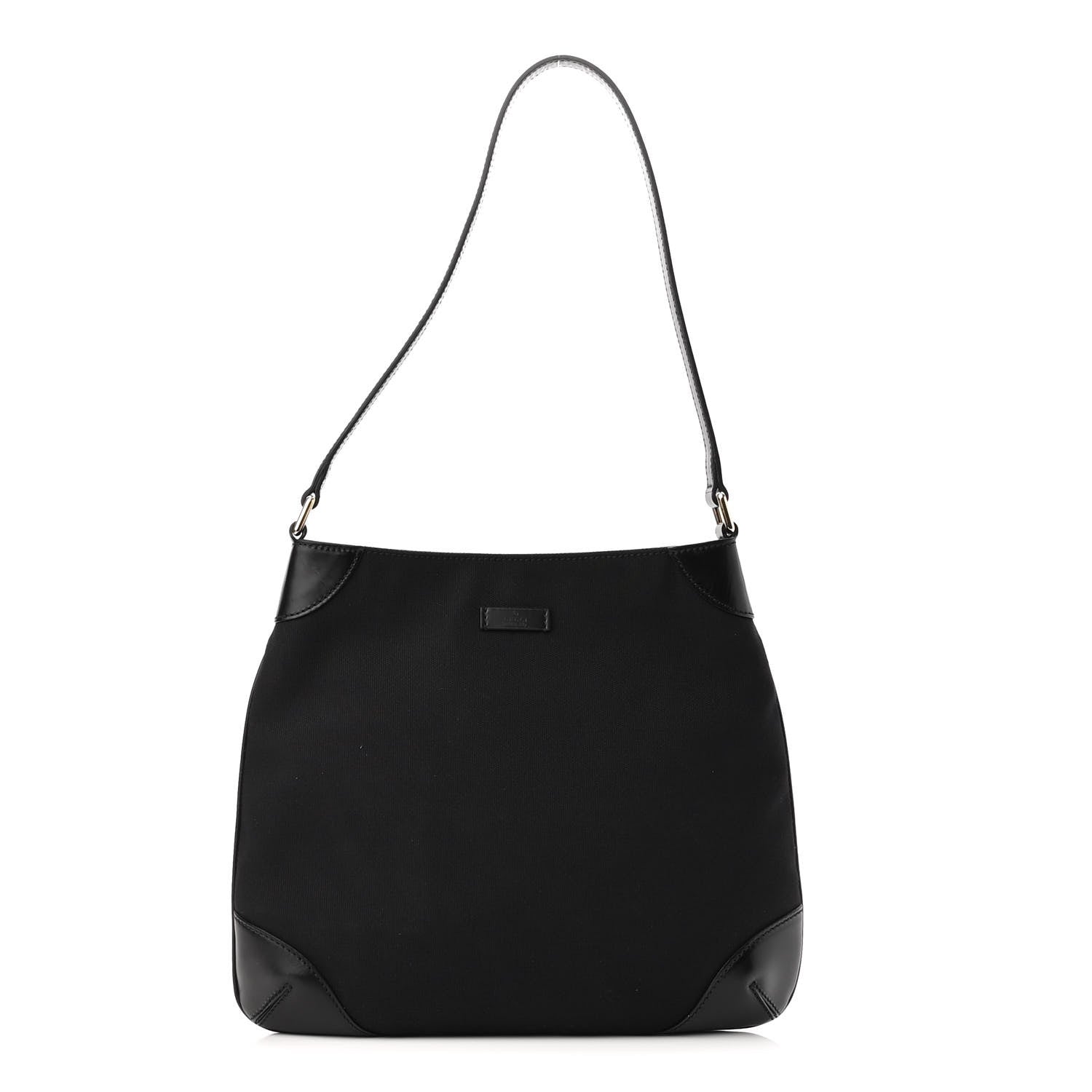 Gucci Canvas Signature Hobo Shoulder Bag Black 1 of 10