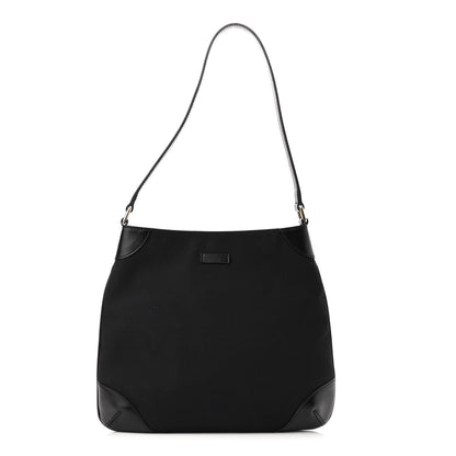 Gucci Canvas Signature Hobo Shoulder Bag Black 1 of 10