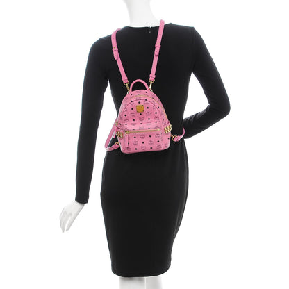 MCM Visetos Side Stud X-Mini Stark Backpack Pink 2 of 13