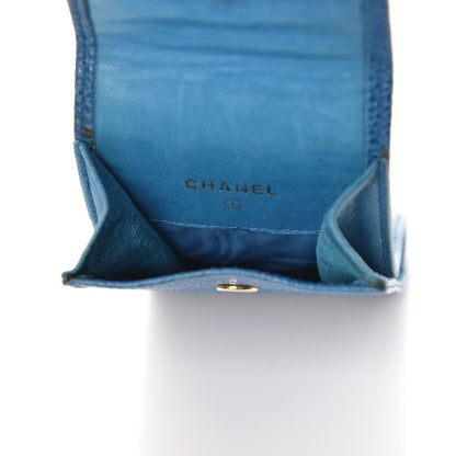 Chanel Caviar Timeless CC Key Holder Bag Charm Blue 5 of 13