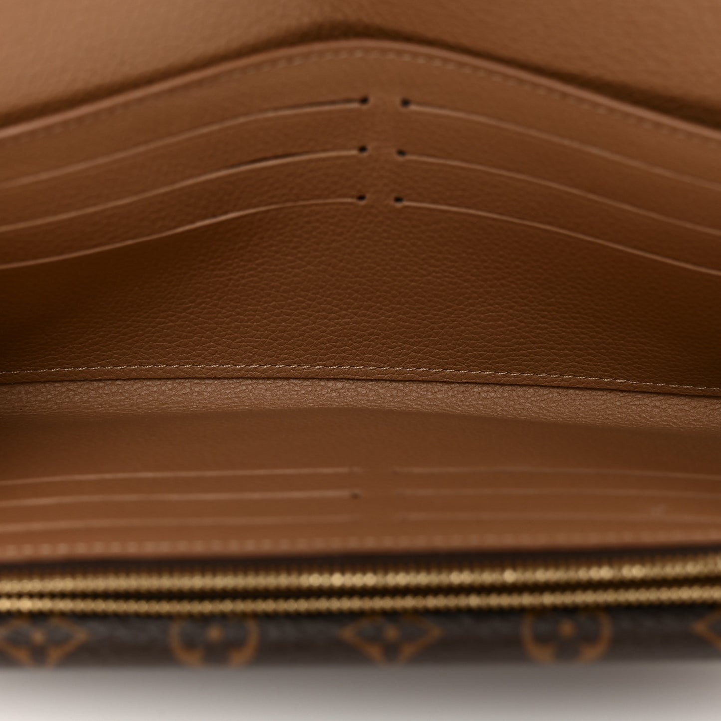 Calfskin Double V Wallet Sesame