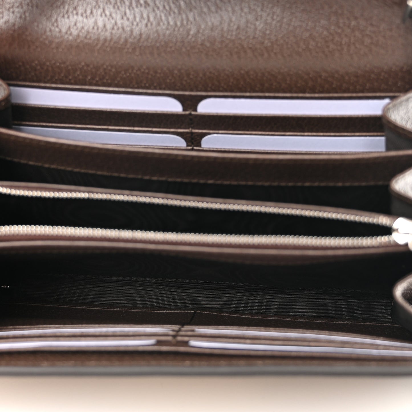 Monogram Jumbo GG Textured Dollar Calfskin Mini Dionysus Chain Wallet Camel Ebony New Acero