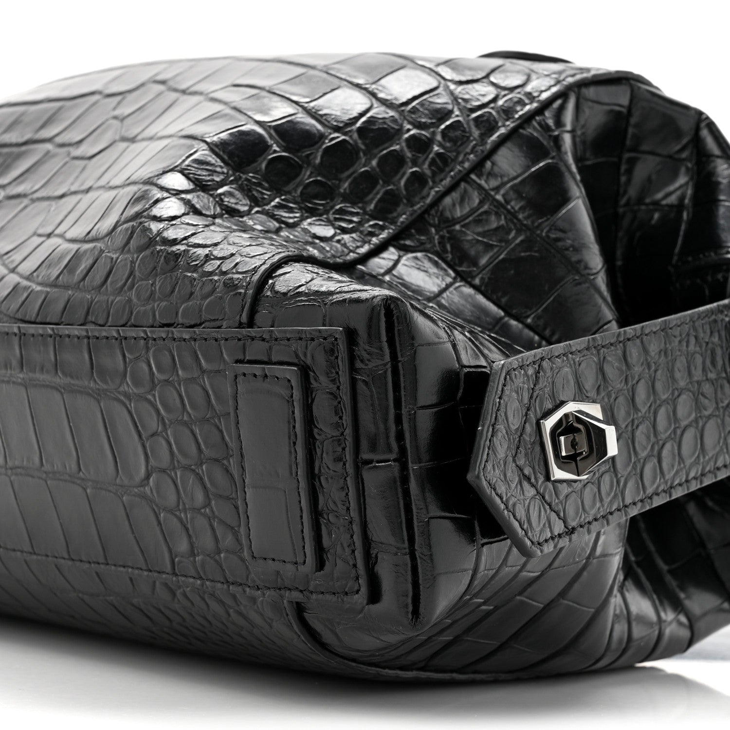 Givenchy Calfskin Crocodile Embossed Medium Soft Antigona Black 8 of 14