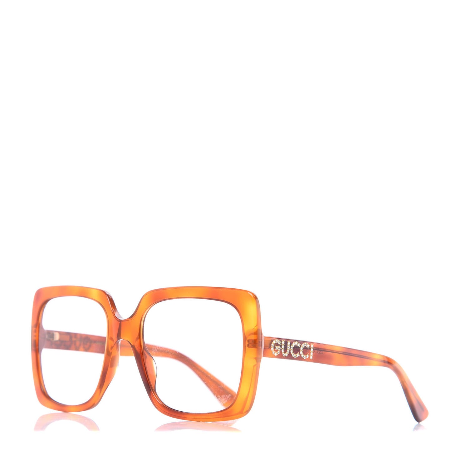 Crystal Square Frame Sunglasses GG0418S Tortoiseshell
