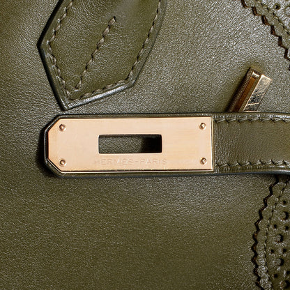 Hermes Tadelakt Ghillies Birkin 35 Vert Veronese 24 of 25