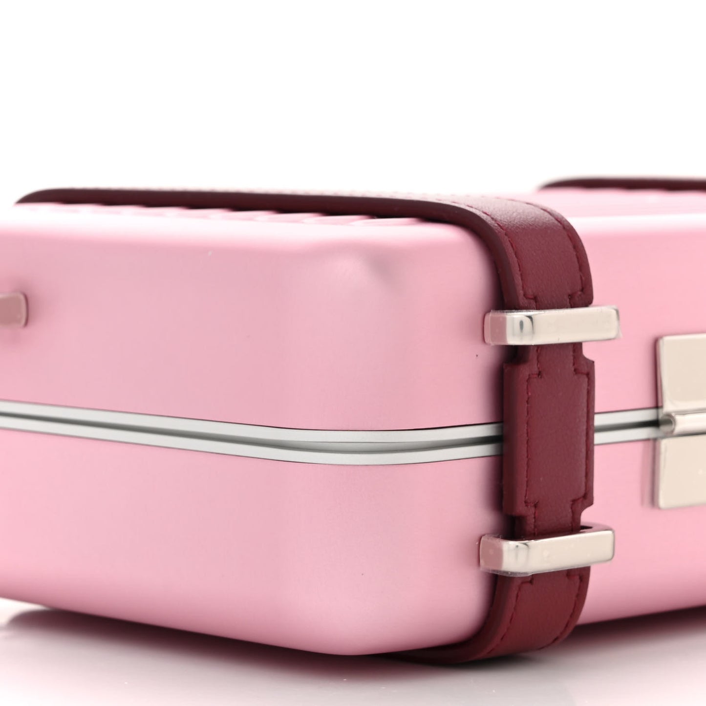 X RIMOWA Aluminum Personal Clutch On Strap Rose