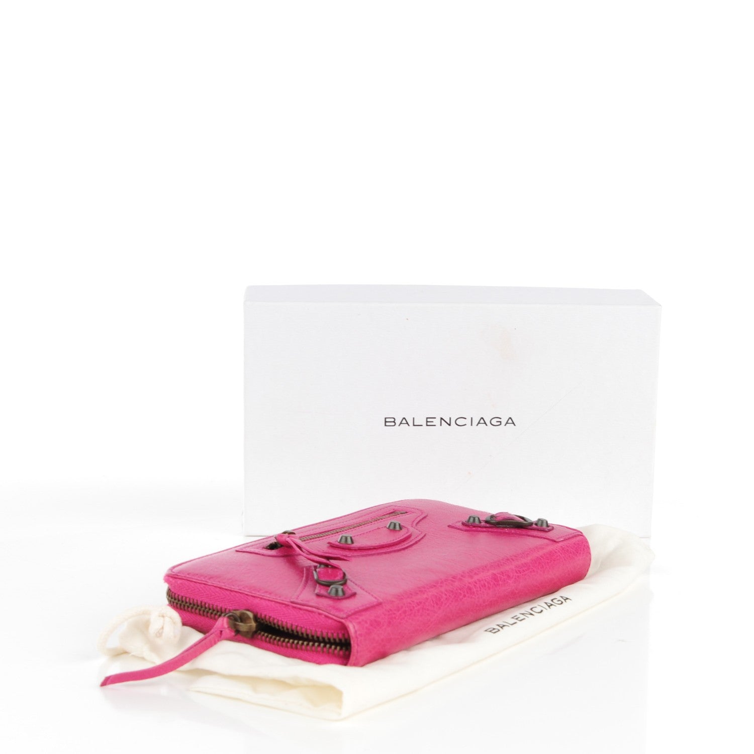 Balenciaga Agneau Classic Hardware Continental Zip Around Wallet Cyclamen 4 of 8