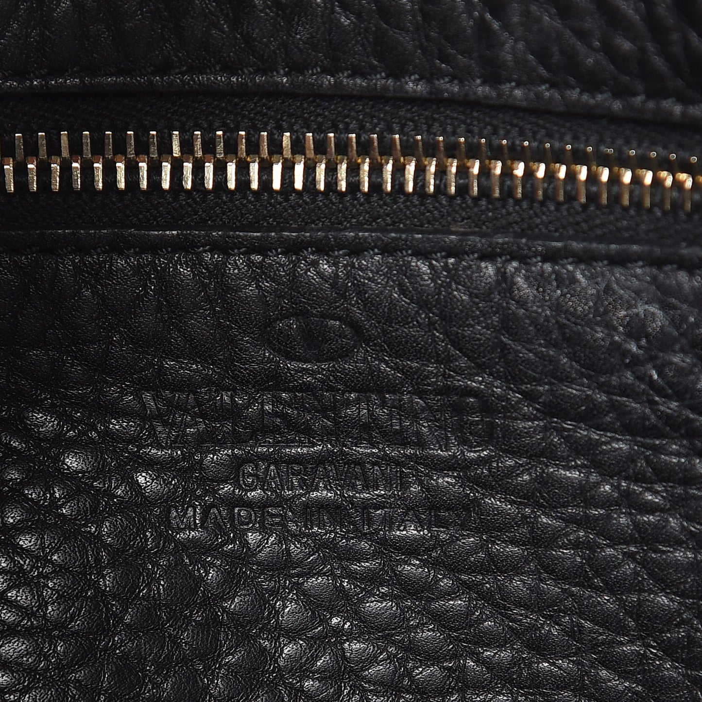 Grained Calfskin Small Rockstud Tote Black