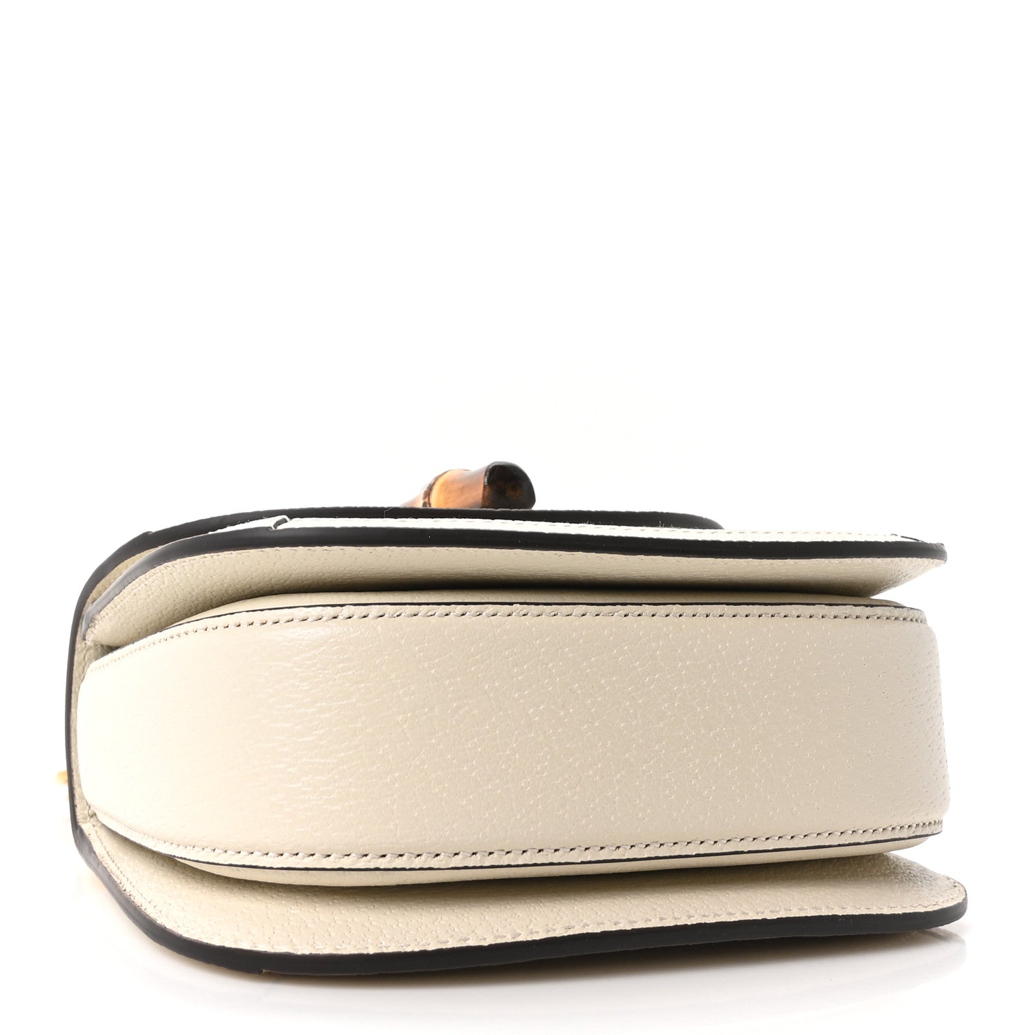 Gucci Monogram Jumbo GG Textured Dollar Calfskin Web Mini Bamboo 1947 Top Handle Bag Off White 6 of 17