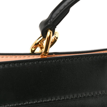 Fendi Vitello King Luxor Shiny Nappa Medium Peekaboo I SEE U East West Satchel Black Light Rose 11 of 12