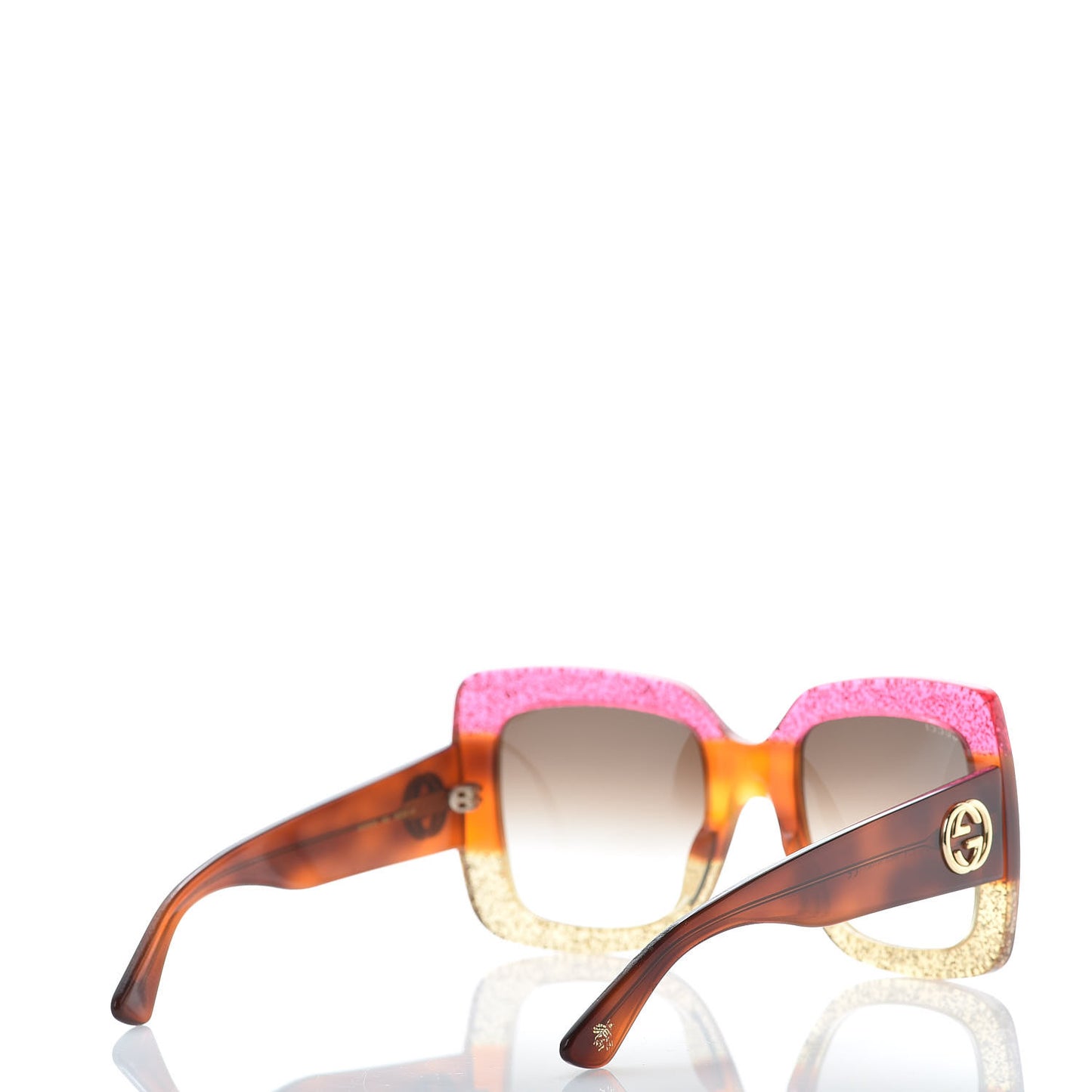 Square Frame GG0083S Sunglasses Glitter Pink Multi
