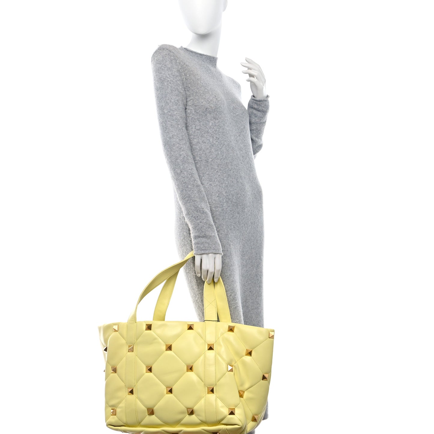 Nappa Medium Roman Stud Tote Lime Sorbet