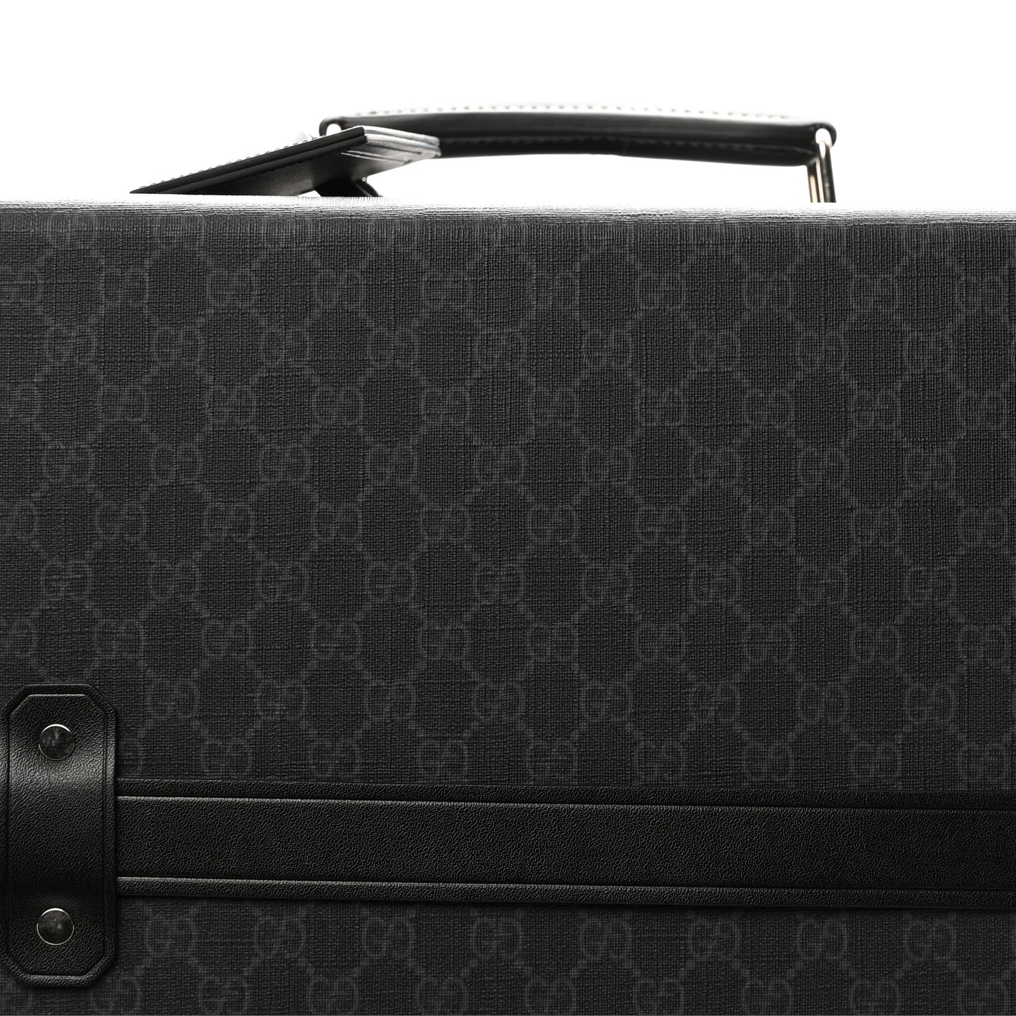 GG Supreme Monogram Medium Globe-Trotter Suitcase Black