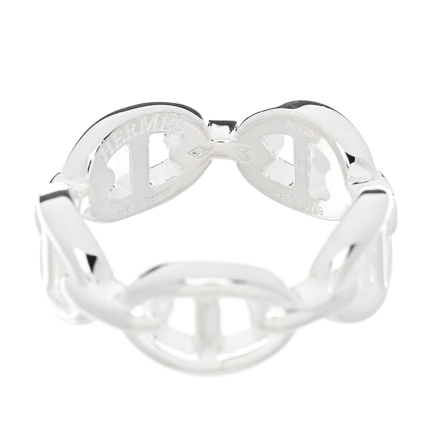 Sterling Silver PM Chaine d'Ancre Enchainee Band Ring 52 6
